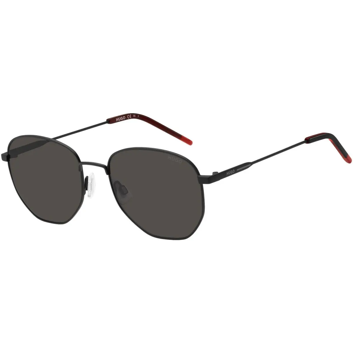 Hugo Boss Men`s Matte Black Geometric Round Sunglasses - HG1178S 0003 IR