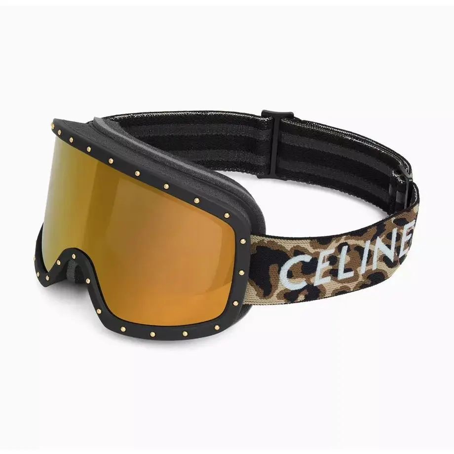 CL40196U 99C Ski Mask Black/camouflage Smoke/gold Mirror Sunglasses by Celine