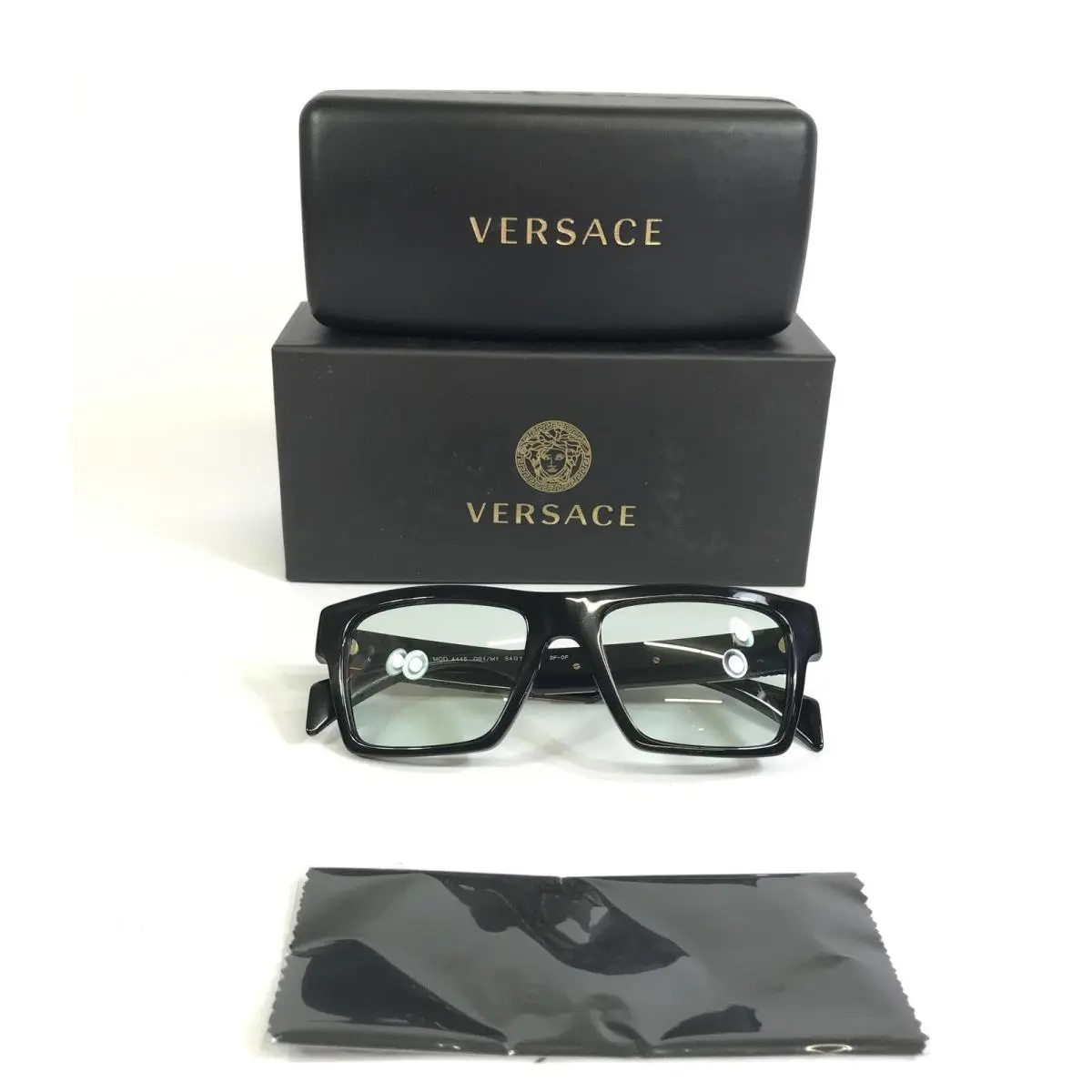 Versace Sunglasses MOD.4445 GB1/M1 Black Oversized Square w/ Photochromic Lenses