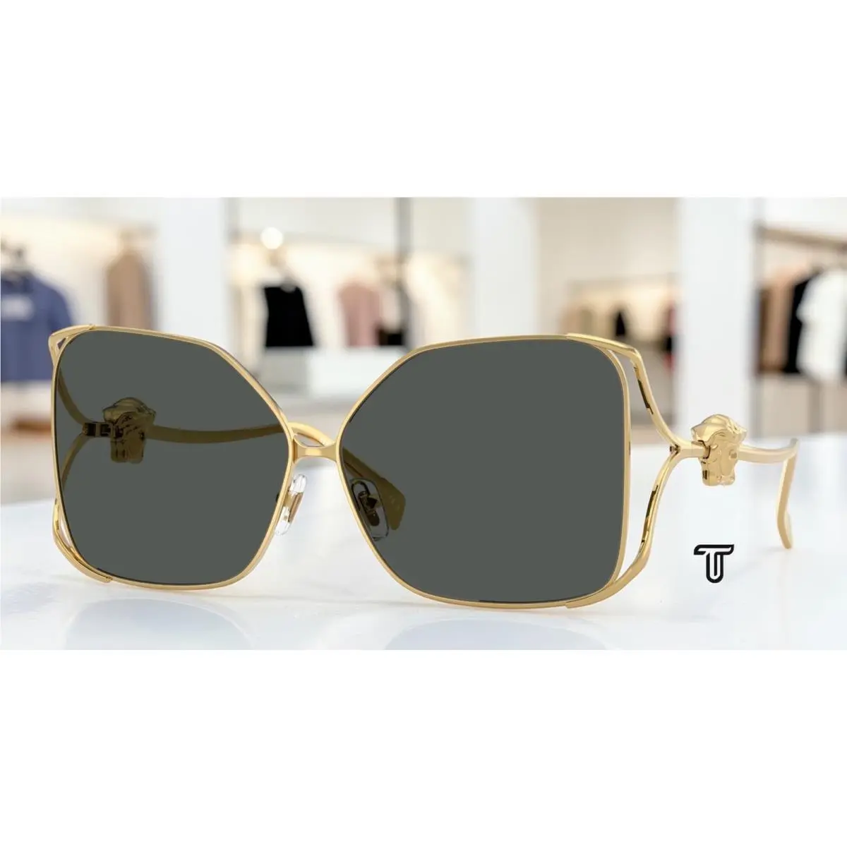 Versace VE2288 100287 Gold Dark Grey 62 mm Women`s Sunglasses