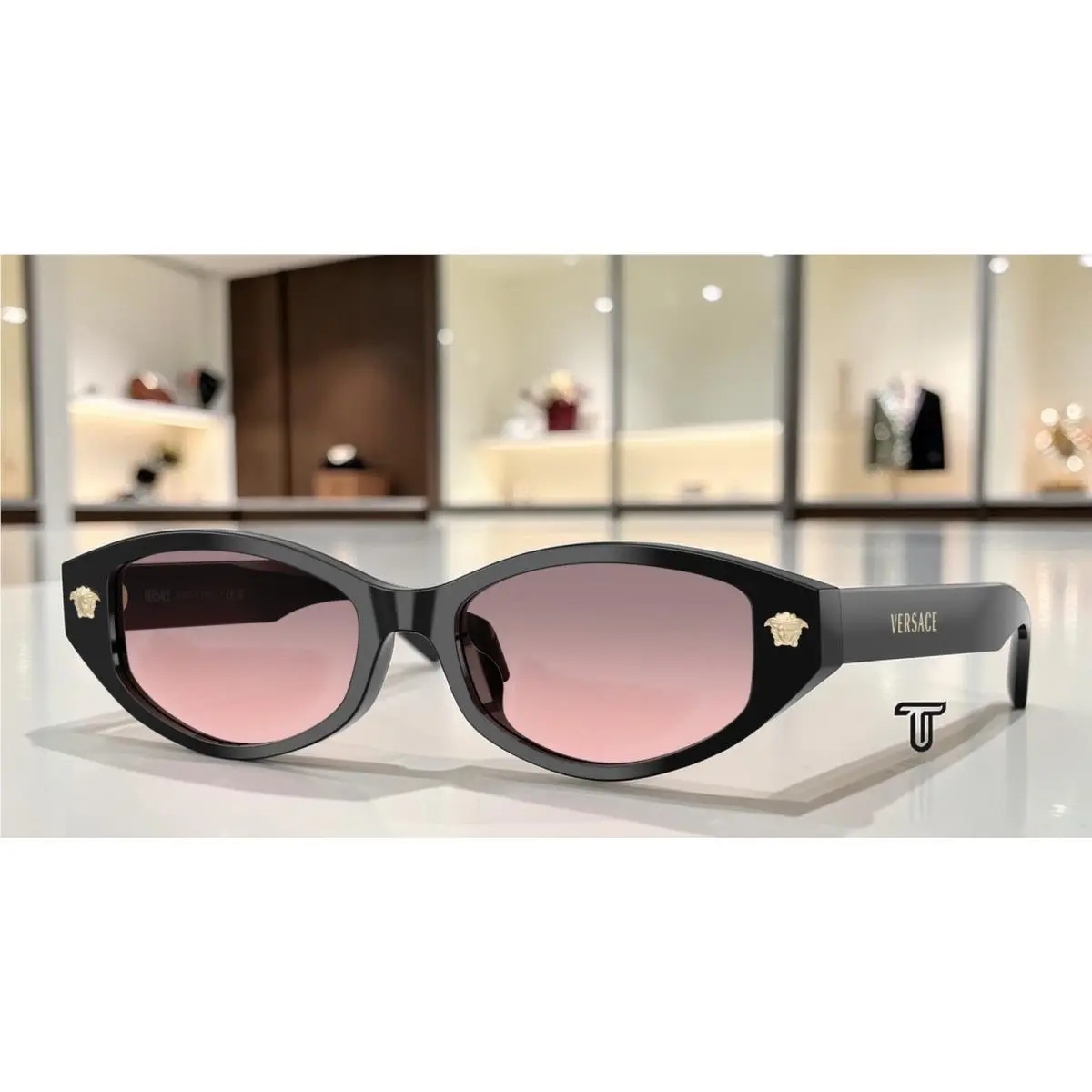Versace VE4512D GB1 5M Black Rose Gradient Grey 54 mm Women`s Sunglasses