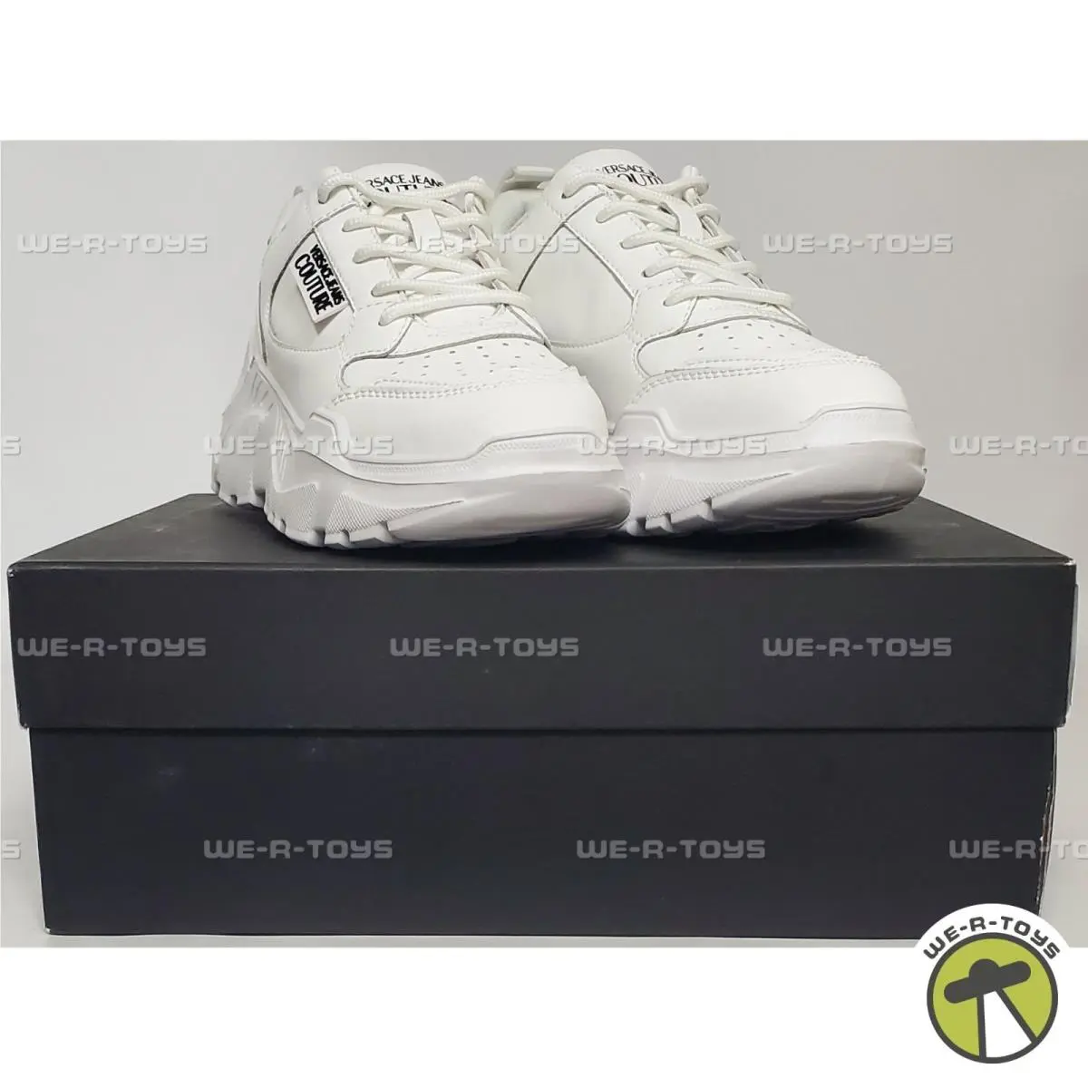 Jeans Couture Women`s White Chunky Sole Retro Sneakers Size 4 Medium by Versace