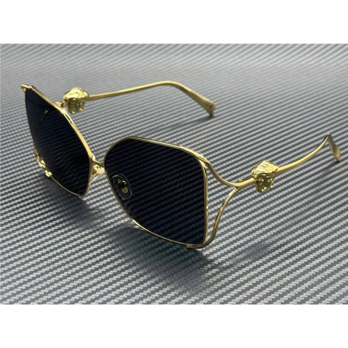 Versace VE2288 100287 Gold Dark Grey Women`s 62 mm Sunglasses
