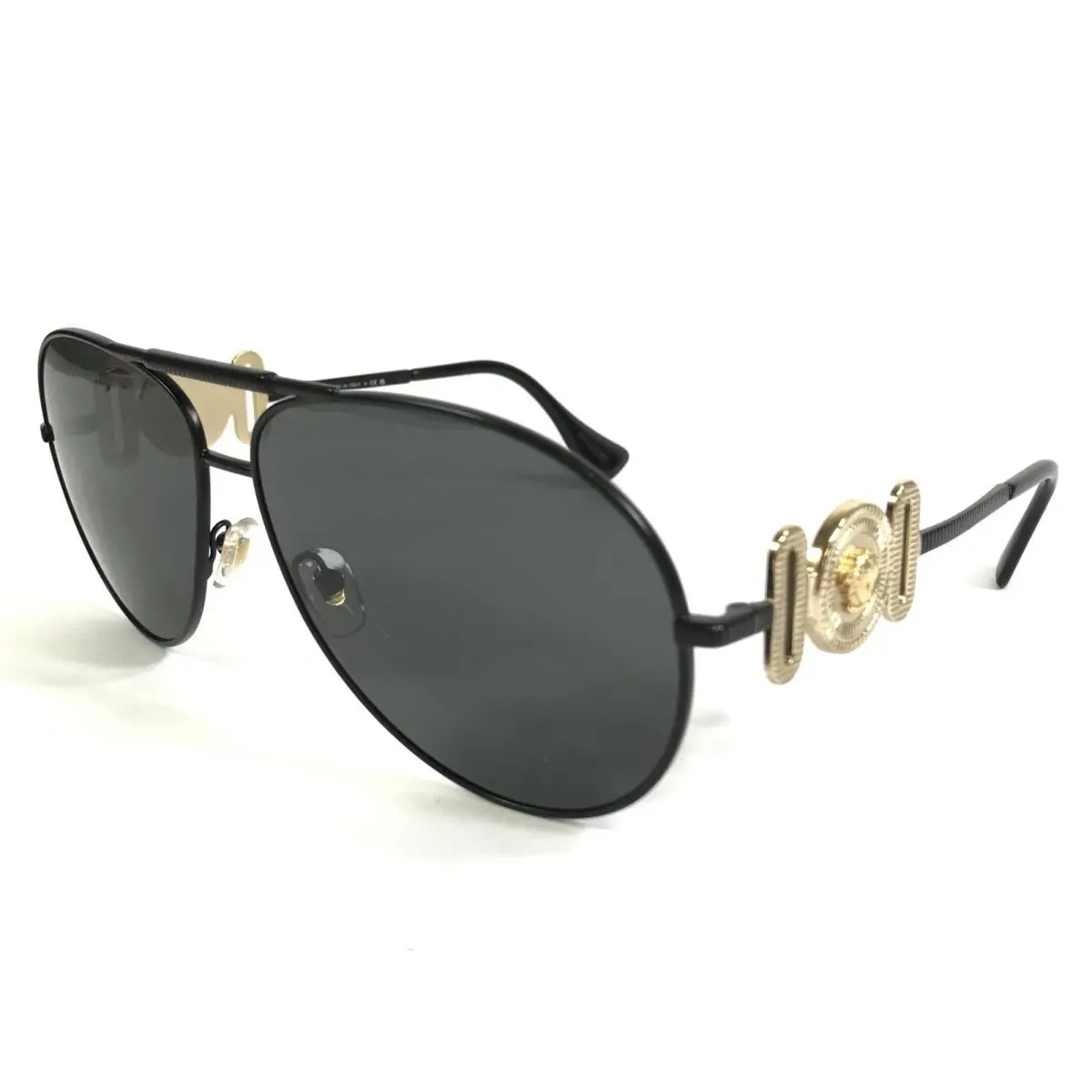 Versace Sunglasses MOD.2249 1261/87 Black Oversized Aviator w/ Dark Gray Lenses