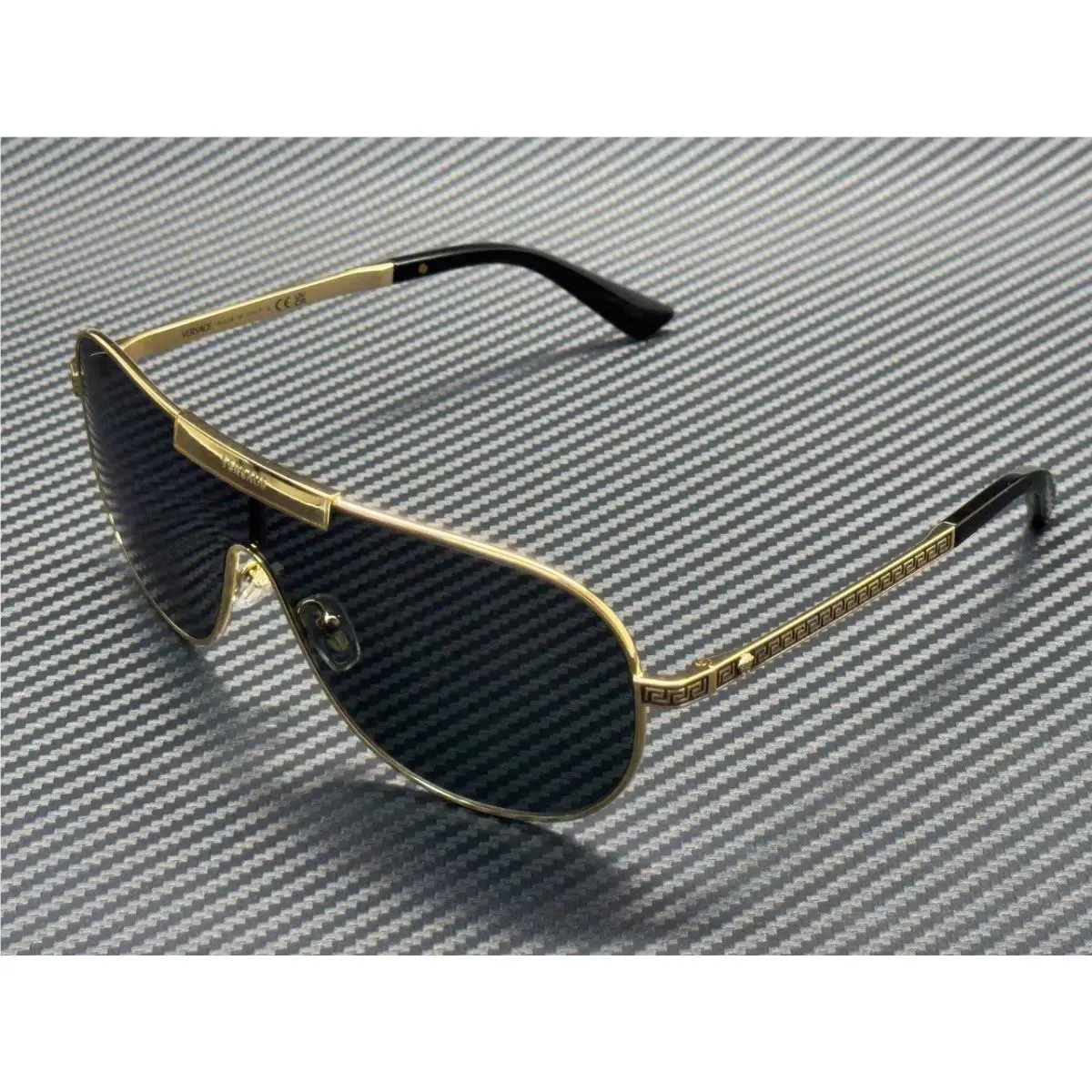 Versace VE2293 100287 Gold Dark Grey 70 mm Men`s Sunglasses
