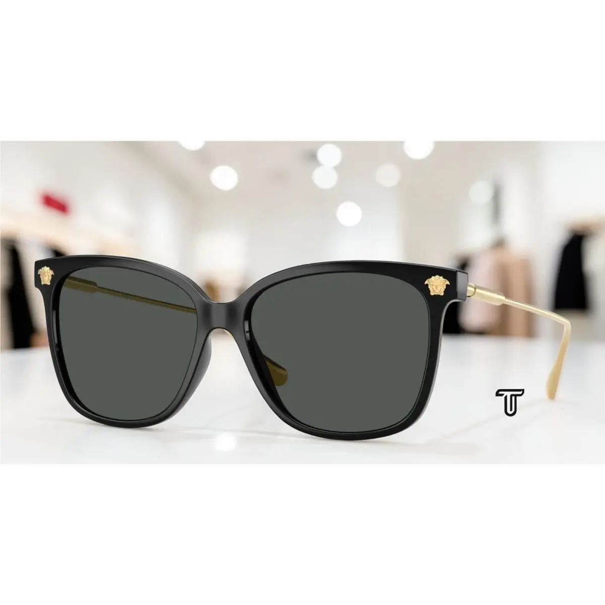 Versace VE4507U GB1 87 Black Dark Grey 57 mm Women`s Sunglasses