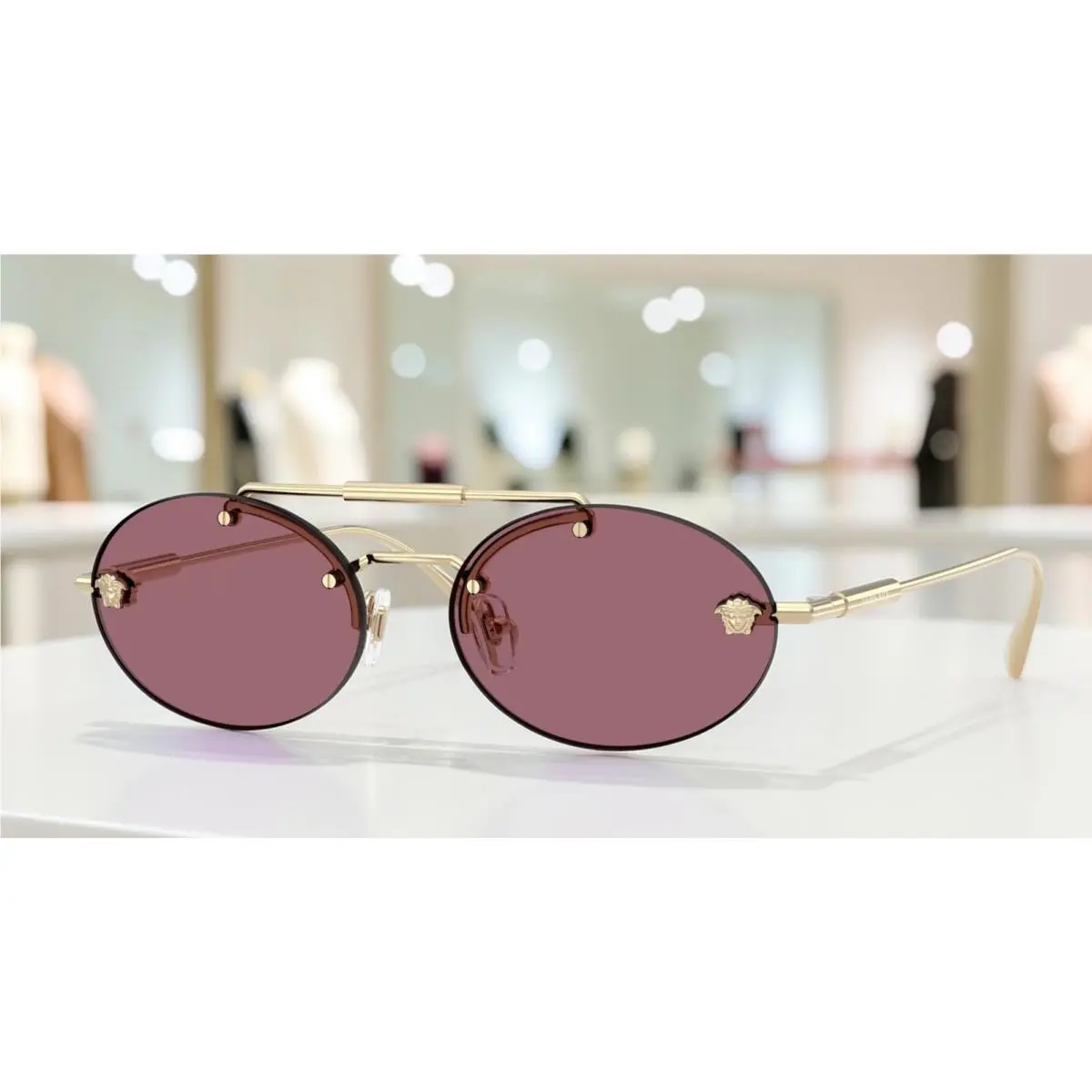 Versace VE2295 12521A Pale Gold Violet 56 mm Women`s Sunglasses