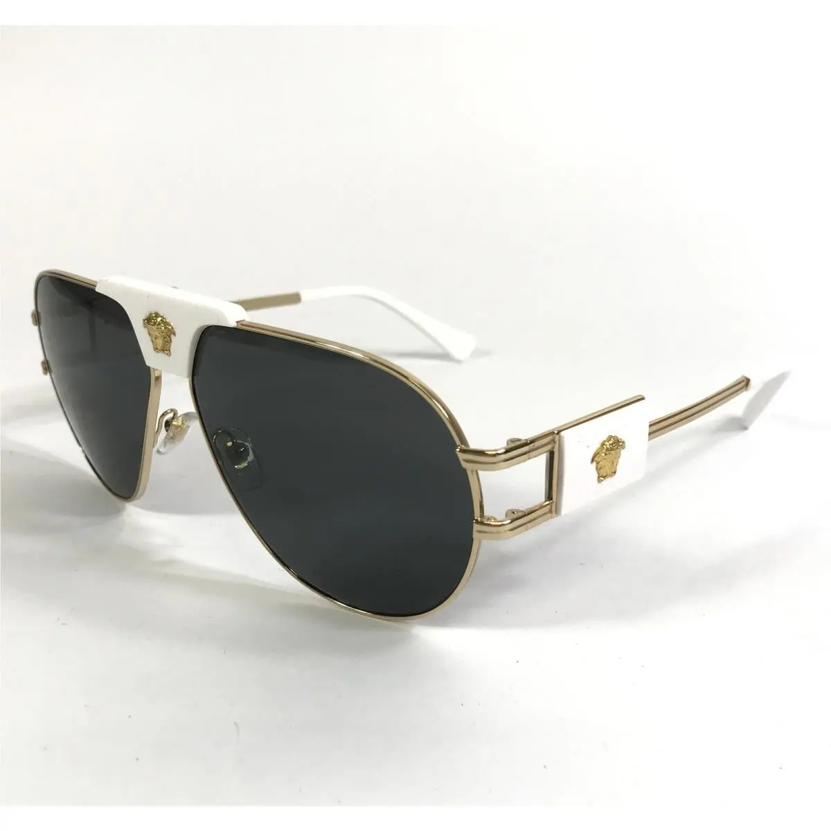 Versace Sunglasses MOD.2252 1471/87 Gold White Aviator with Gray Lenses