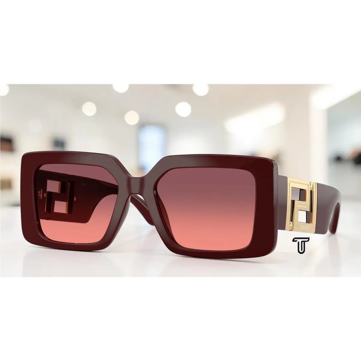 Versace VE4505U 538120 Burgundy Pink Gradient Violet 55 mm Women`s Sunglasses