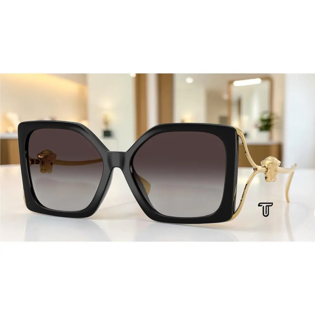 Versace VE4502U GB1 87 Black Light Grey Gradient Black 58 mm Women`s Sunglasses