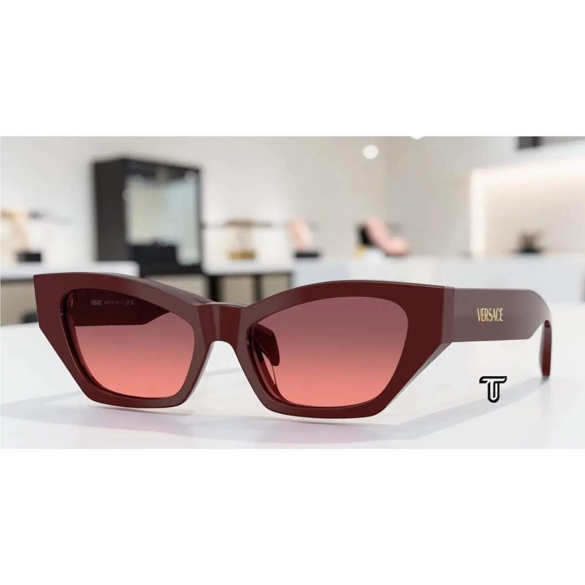Versace VE4488U 551520 Solid Red Pink Gradient Violet 53 mm Women`s Sunglasses