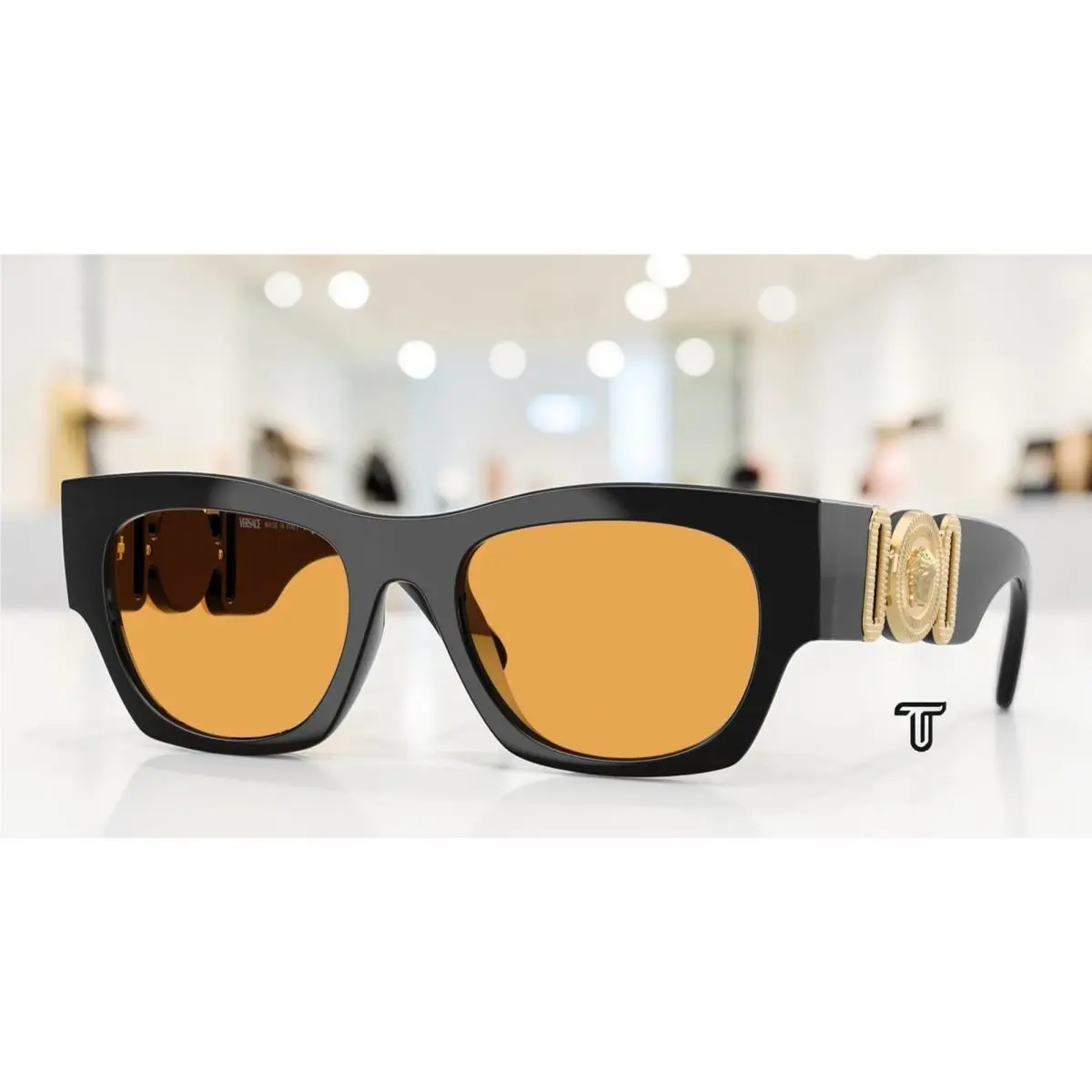 Versace VE4479U GB1 7 Black Orange 52 mm Men`s Sunglasses
