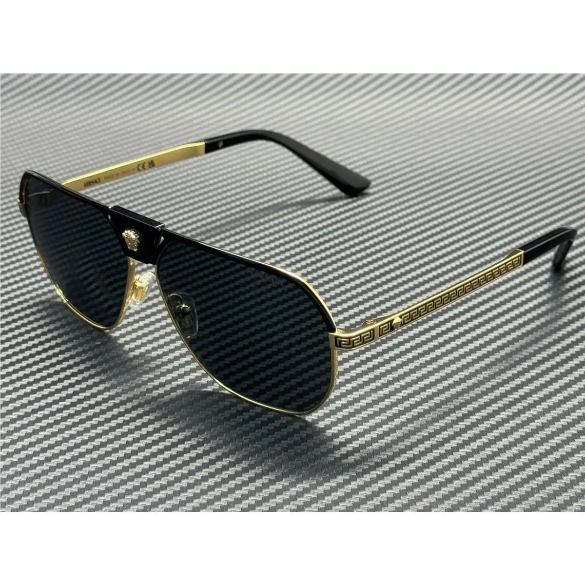 Versace VE2294 100287 Black Dark Grey Men`s 61 mm Sunglasses