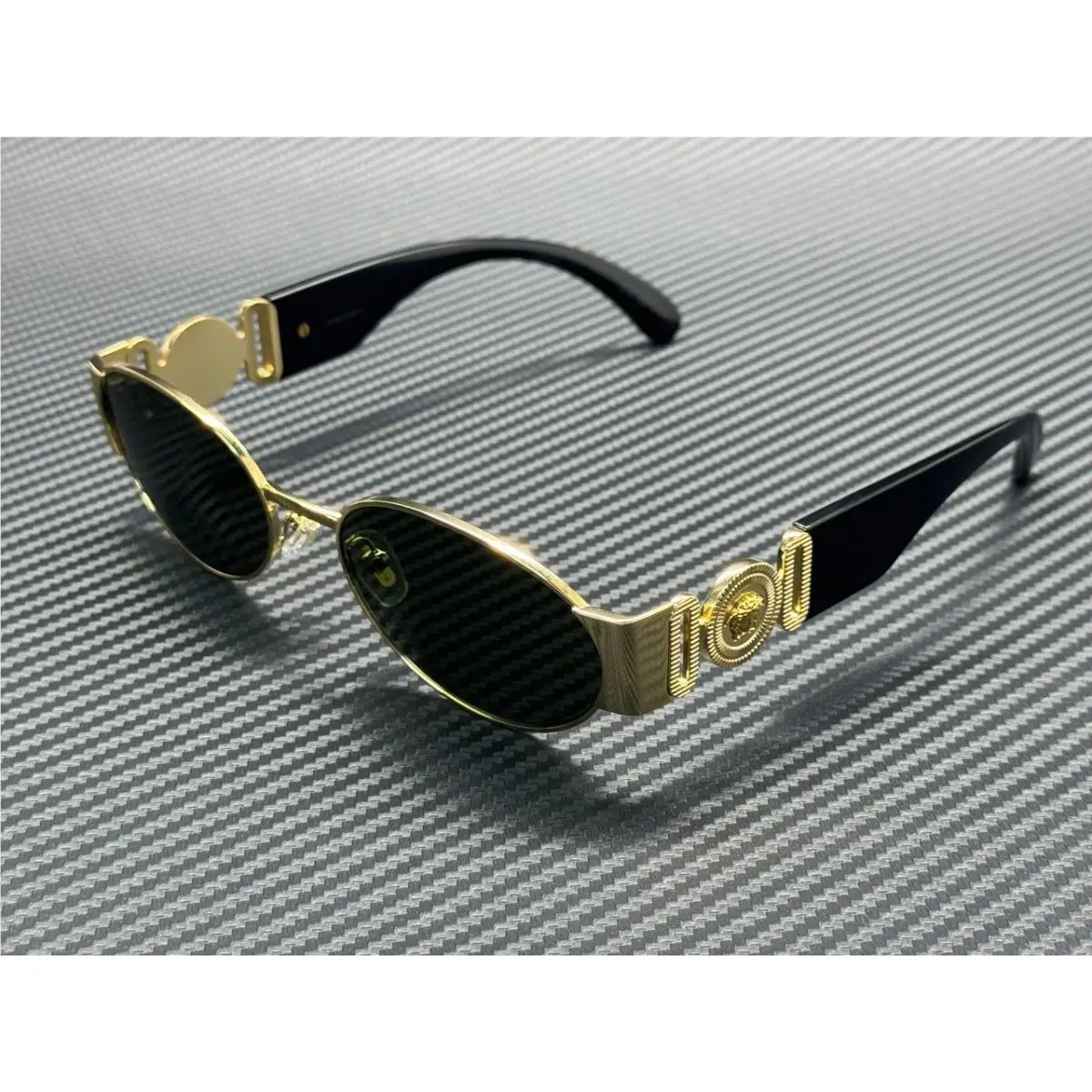 Versace VE2299 100271 Gold Dark Green Men`s 56 mm Sunglasses