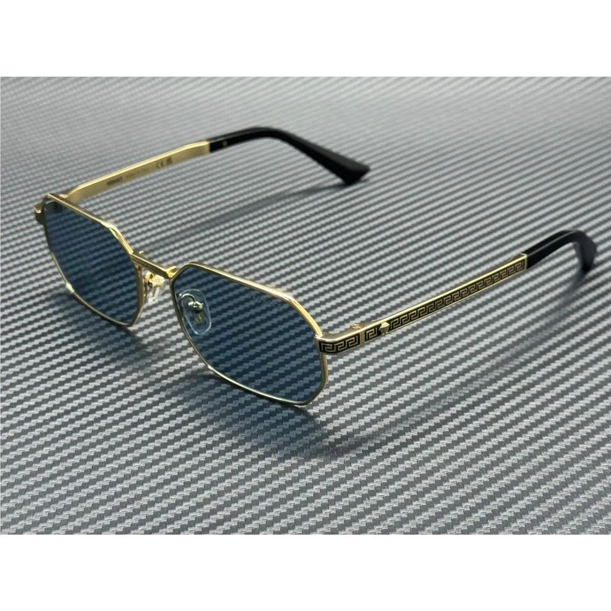 Versace VE2297 100280 Gold Light Blue Men`s 54 mm Sunglasses