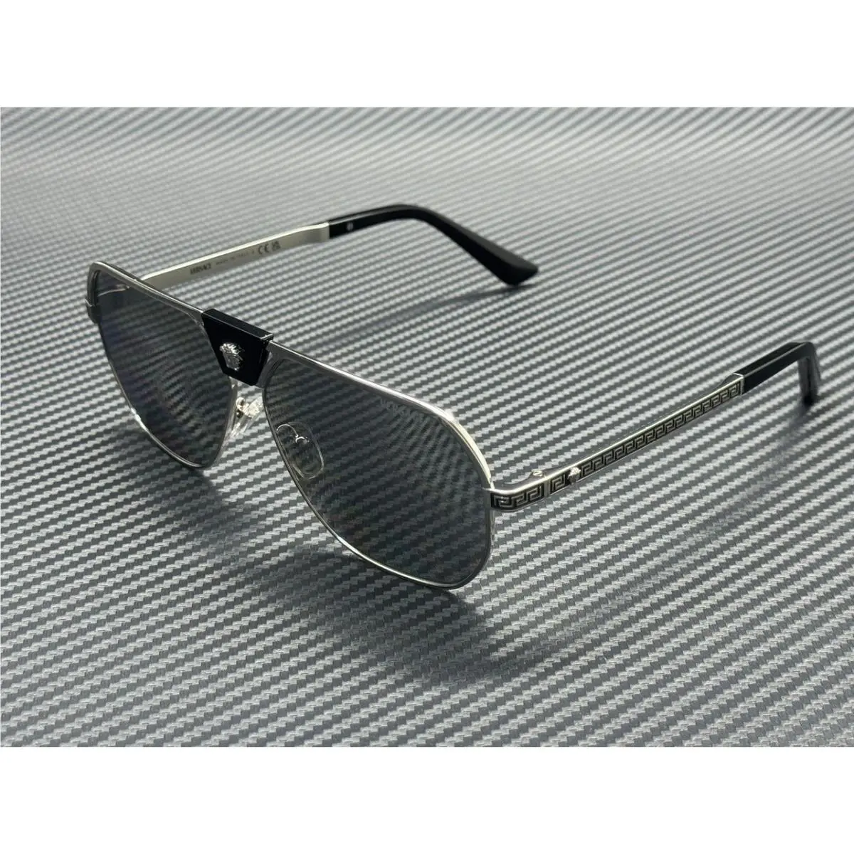 Versace VE2294 10006G Silver Grey Mirror Silver Men`s 61 mm Sunglasses