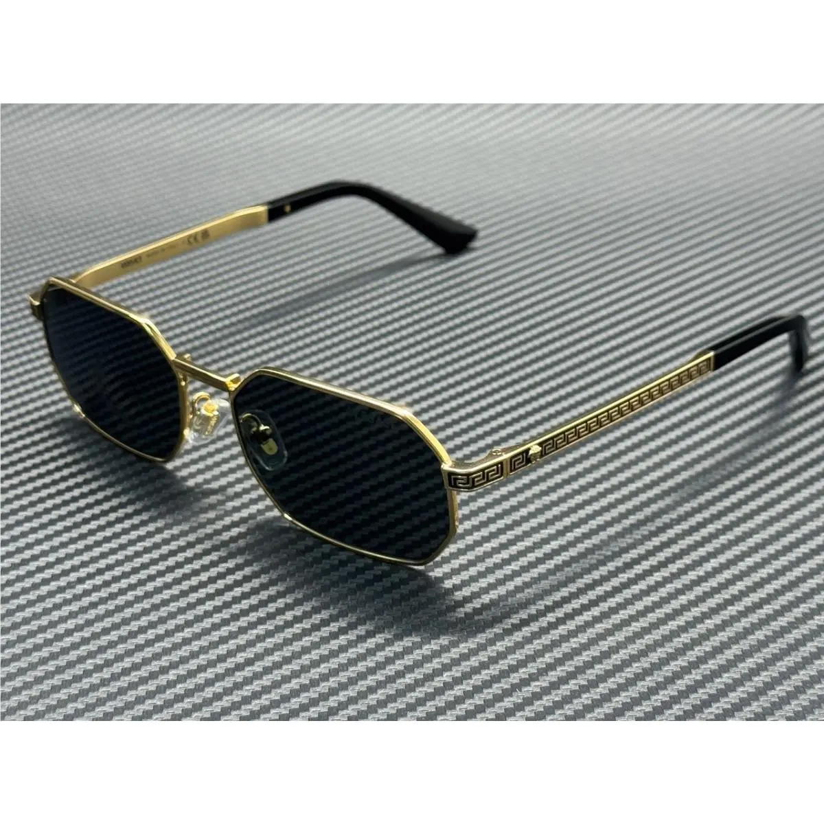Versace VE2297 100287 Gold Dark Grey Men`s 54 mm Sunglasses