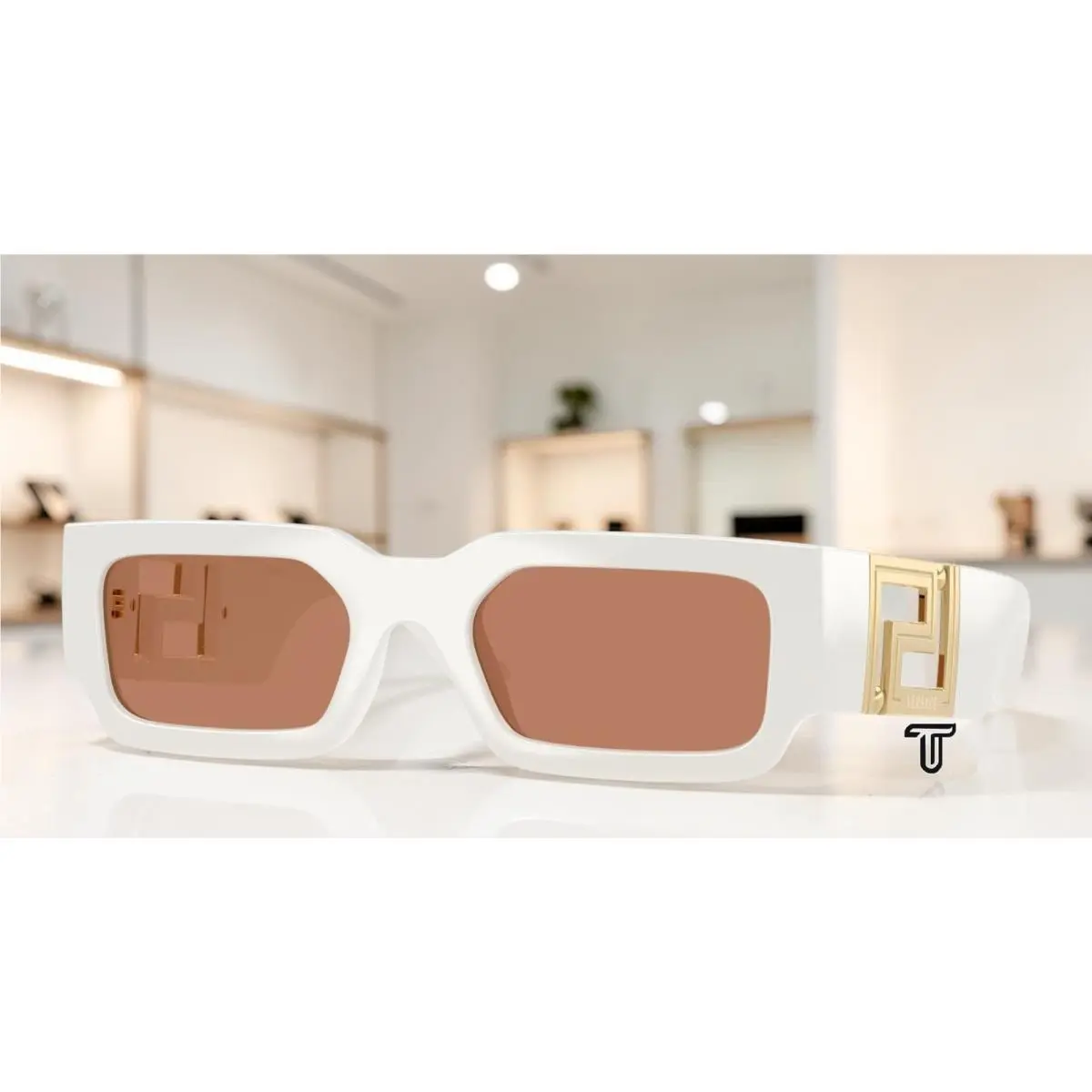 VE4506U 554473 Talc Brown 54 mm Men`s Sunglasses by Versace