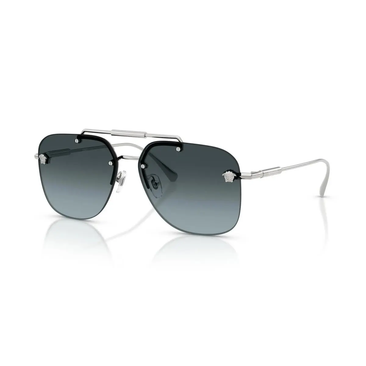 VE2296 1000V1 Silver Blue Gradient Grey 60 mm Women`s Sunglasses by Versace