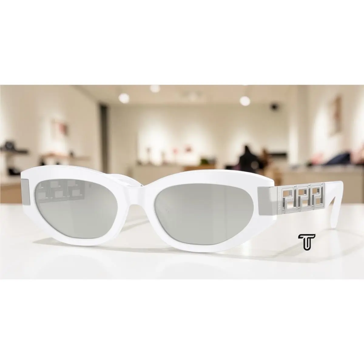 Versace VE4501 314 6V White Grey Mirror Gradient Silver 54 mm Women`s Sunglasses