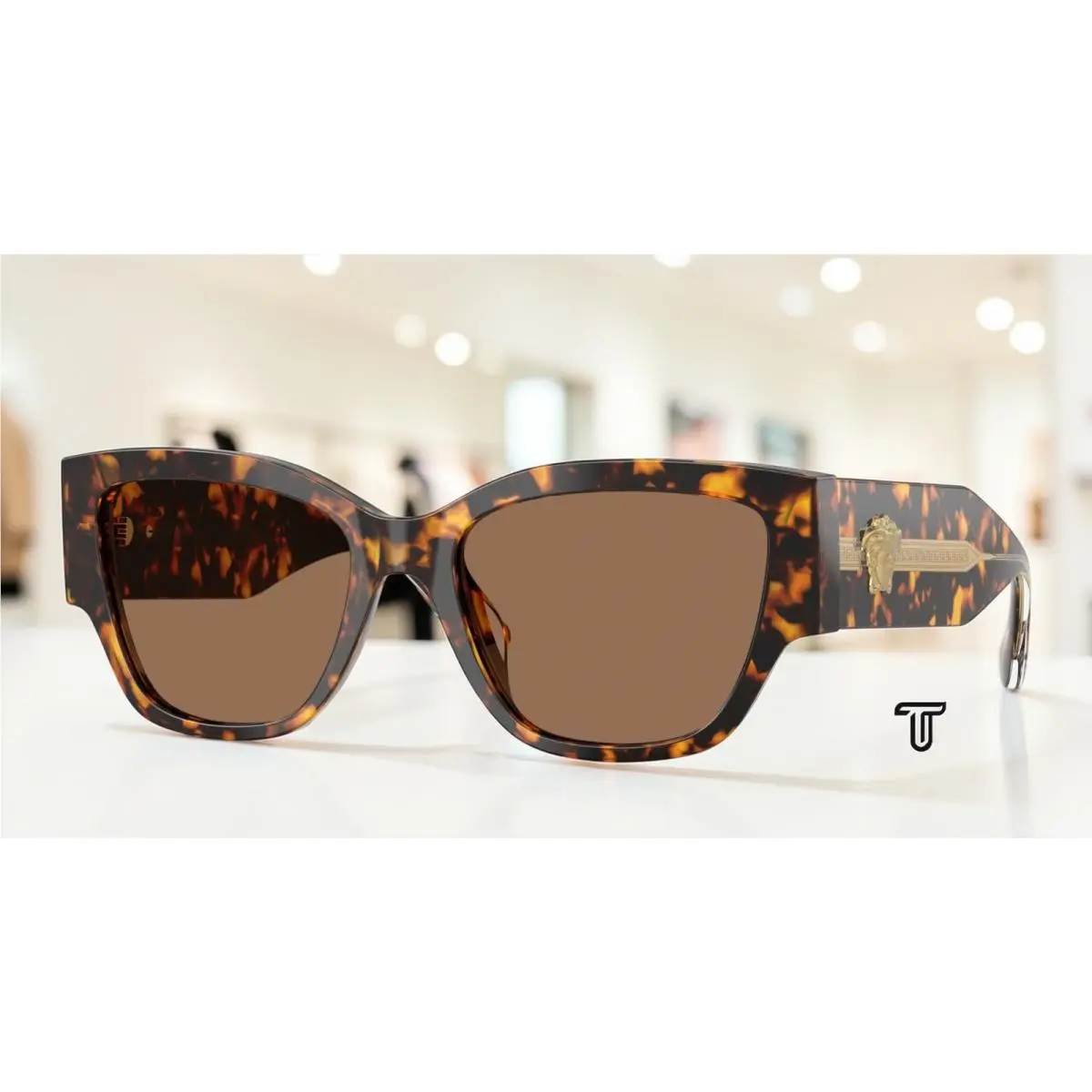 Versace VE4509U 551473 Havana Yellow Dark Brown 55 mm Women`s Sunglasses