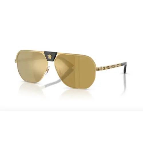 0VE2294 10025A Gold/brown Mirror Gold 61mm Men`s Sunglasses by Versace