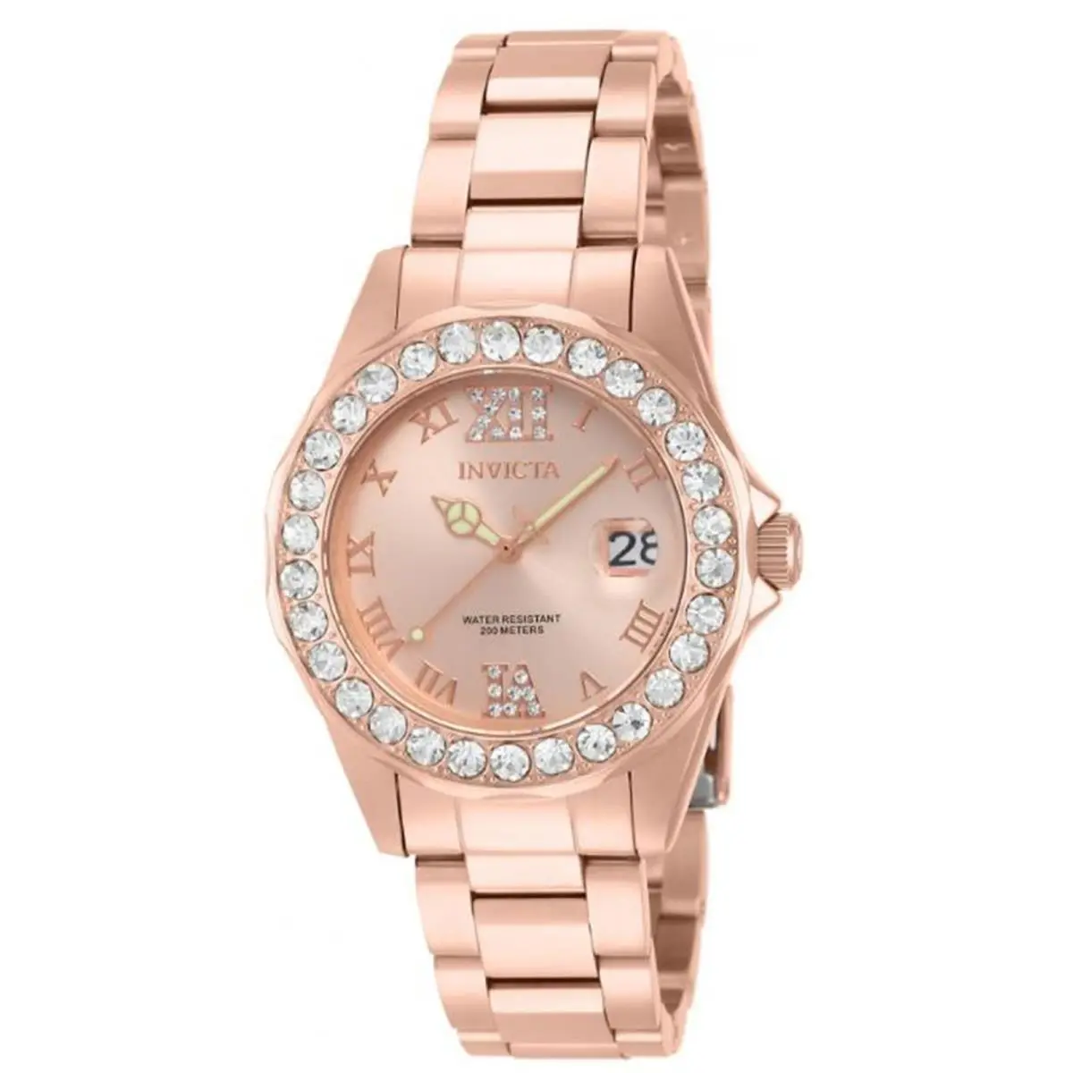 Invicta Women`s 15253 Pro Diver Rose Gold Dial Stainless Steel Watch