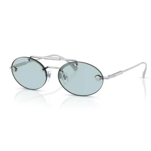 0VE2295 1000/1 Silver/light Blue Oval Rimless 56mm Women`s Sunglasses by Versace
