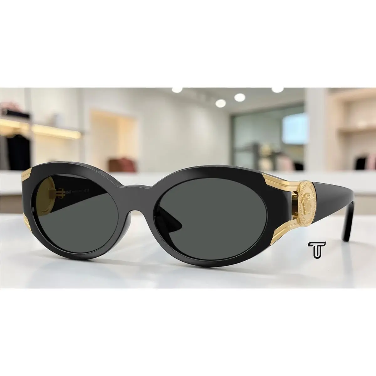 Versace VE4503U GB1 87 Black Dark Grey 55 mm Women`s Sunglasses