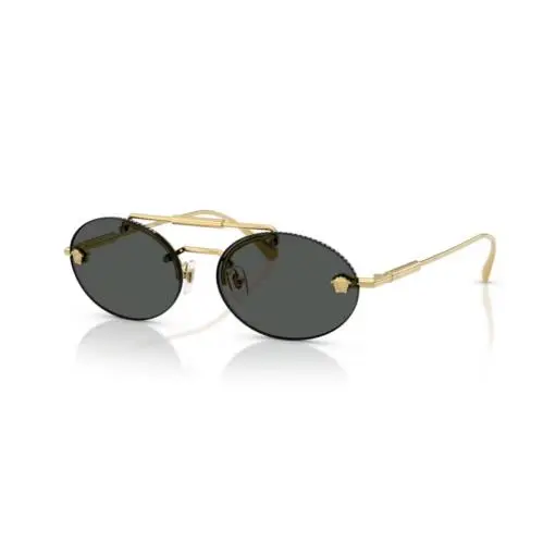 0VE2295 100287 Gold/dark Grey Rimless 56mm Women`s Sunglasses by Versace