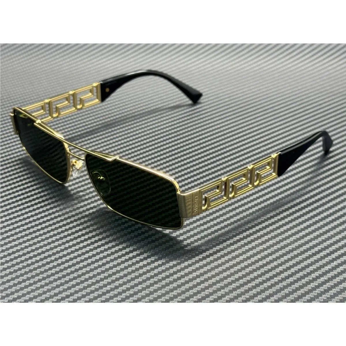 Versace VE2257 100271 Gold Dark Green Men`s 60 mm Sunglasses
