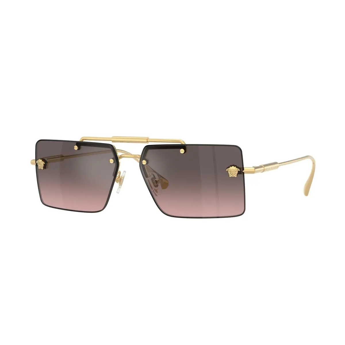 Versace VE2245 100258 Gold Pink Gradient Grey Flash Silver 60mm Women Sunglasses