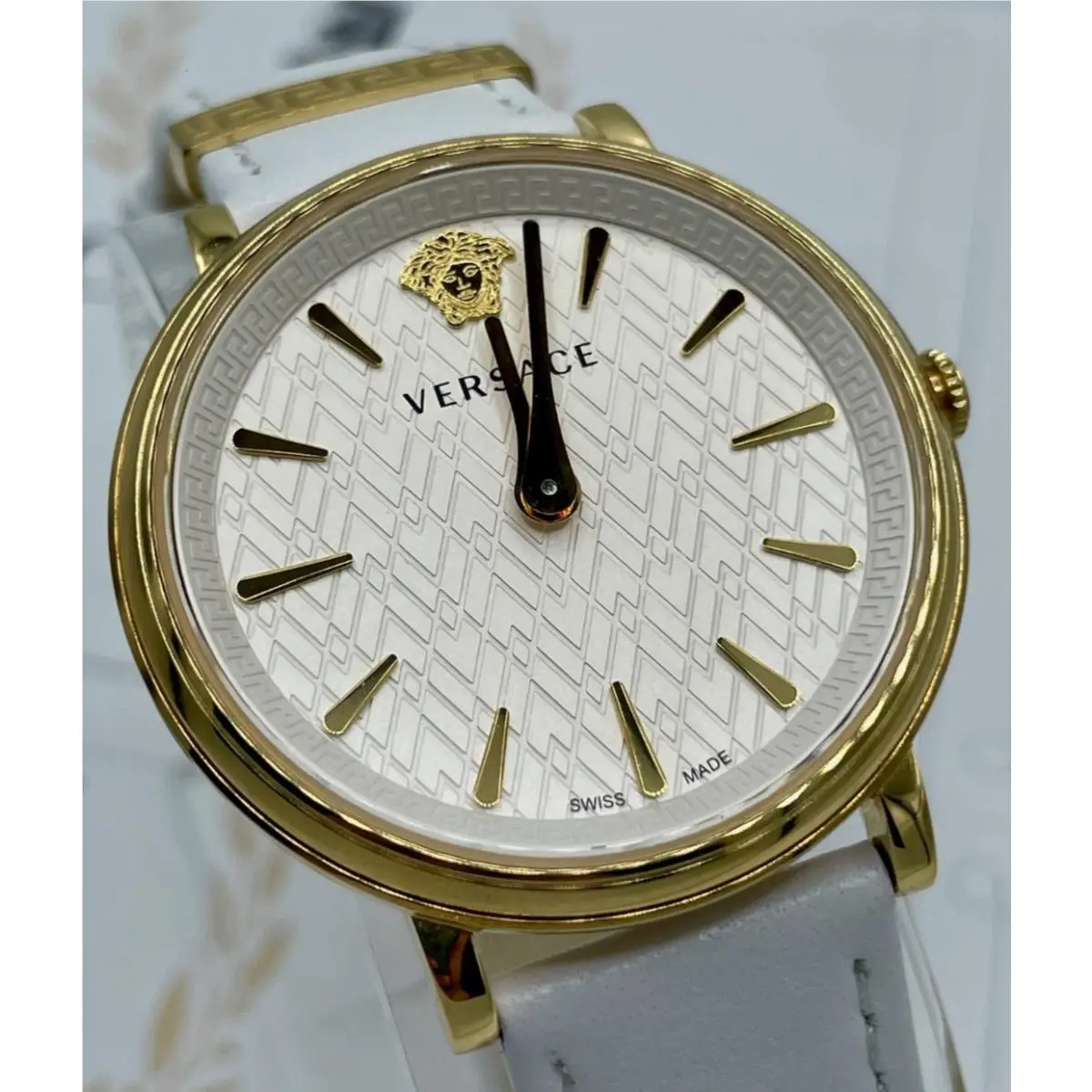 VE8100319 V-circus Ladies Watch 38mm Leather Strap Gold Plated by Versace