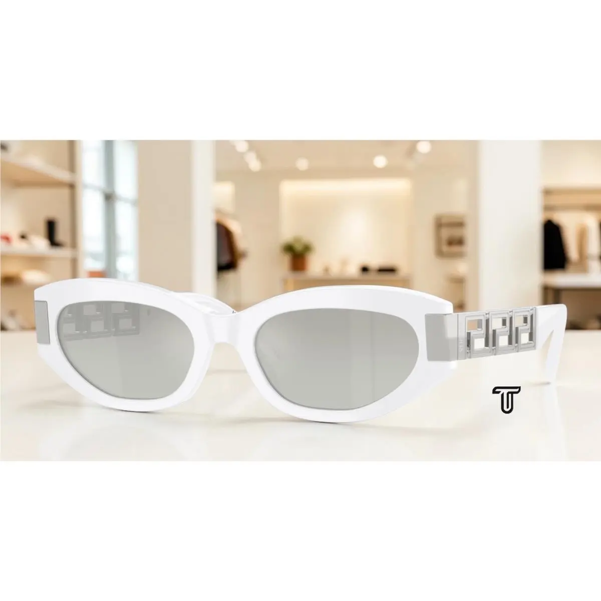 Versace VE4501F 314 6V White Grey Mirror Gradient Silver 54mm Women`s Sunglasses