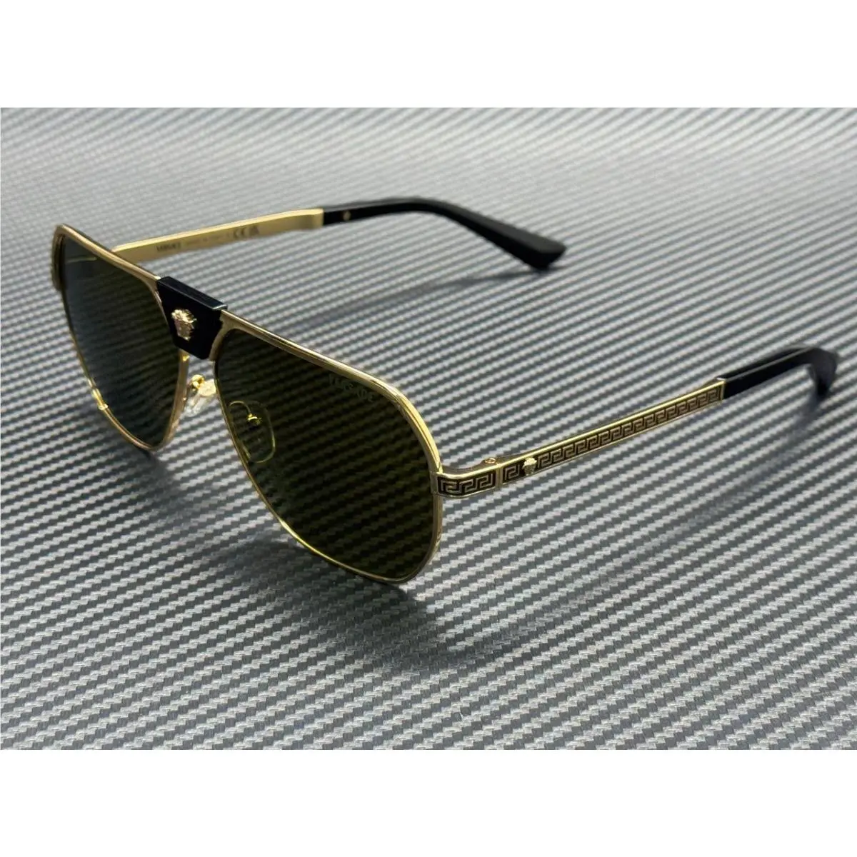 Versace VE2294 10025A Gold Brown Mirror Gold Men`s 61 mm Sunglasses