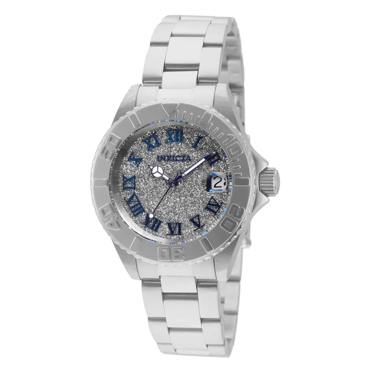 Invicta Women`s Watch Angel Silver Glitter Dial Stainless Steel Bracelet 33360