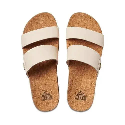 CJ3866 Reef Women`s Cushion Vista Higher Slide Vintage Tan Size 8