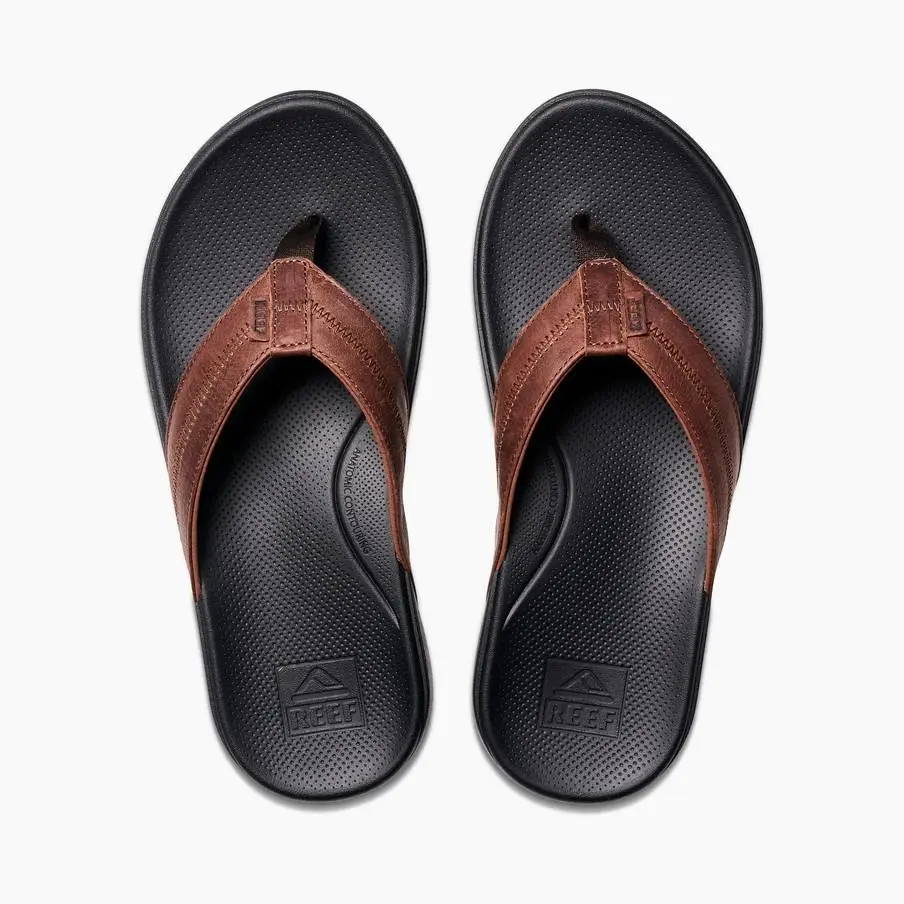 Reef Cushion Phantom 2.0 Leather Sandals - Men`s - 10 / Brown/black