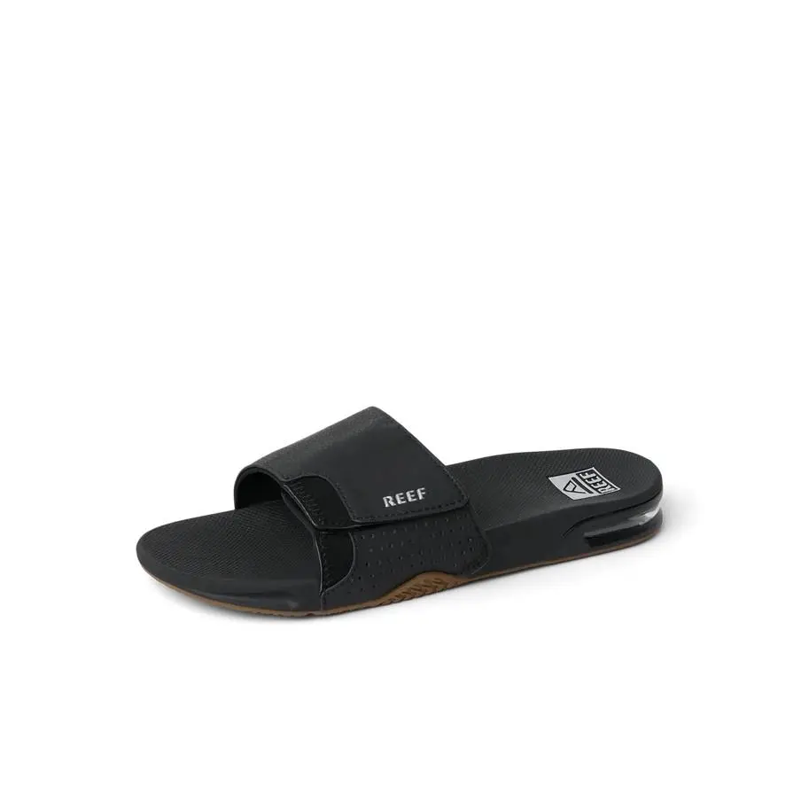 Reef Fanning Slide Sandals - Men`s - 12 / Black/silver