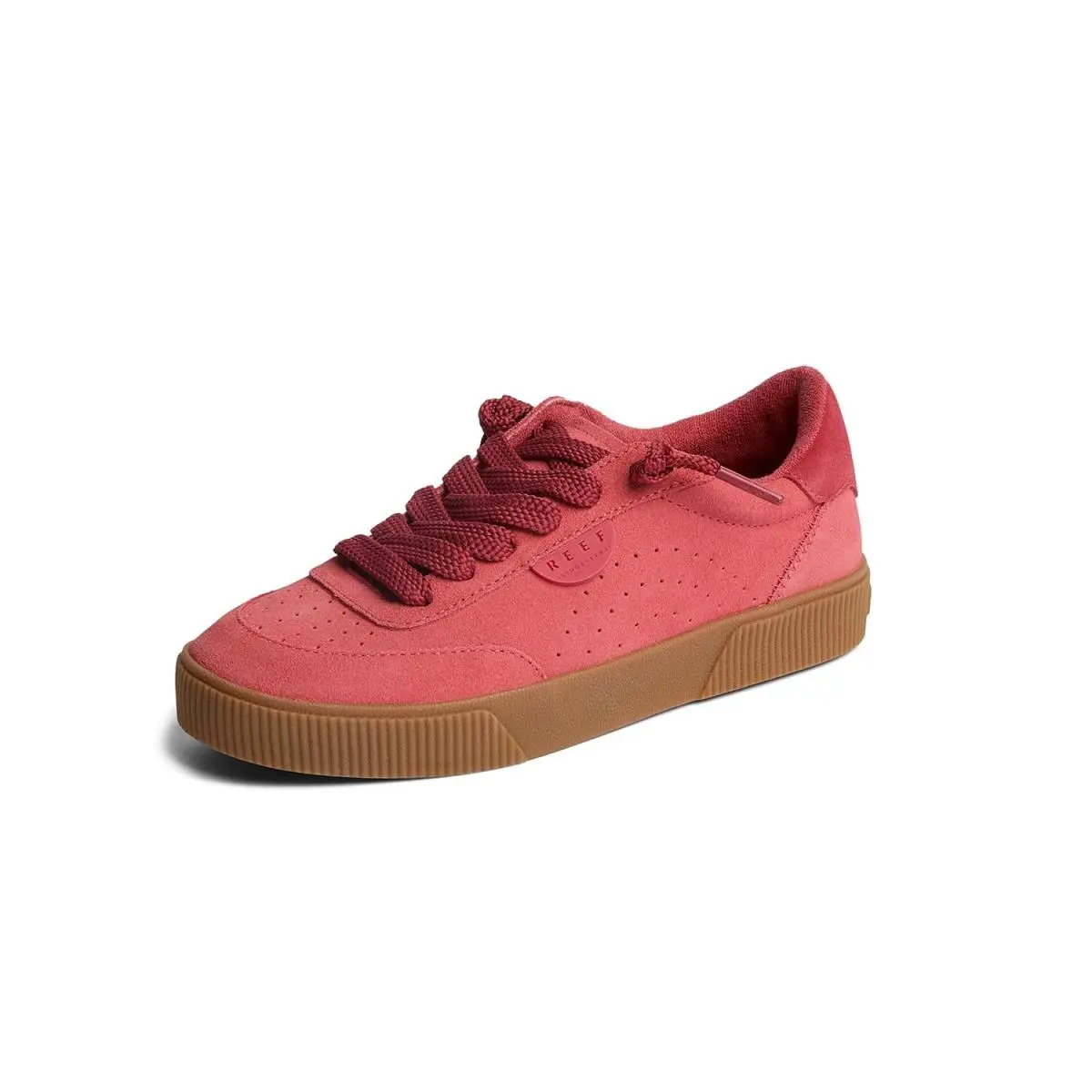 Reef Women`s Lay Day Seas Shoe Premium Leather Cushion Footbed Red Duo 9.5
