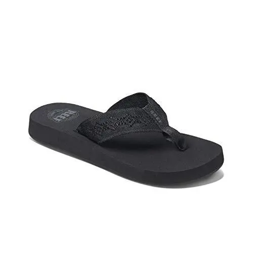 Reef Women`s Sandy Flip Flop Black Eco-friendly with Recycled Pet Straps