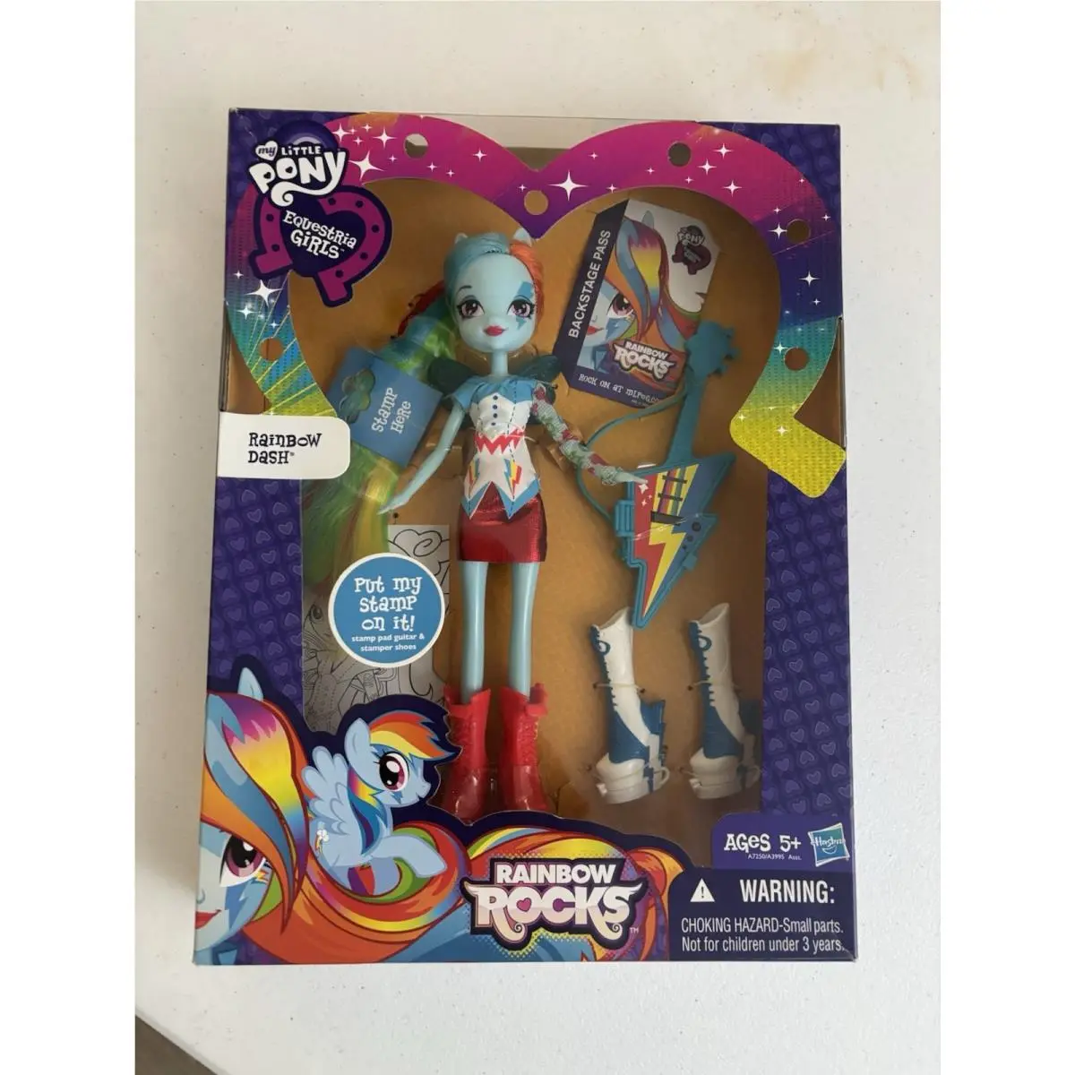 My Little Pony Equestria Girls Rainbow Dash Guitar 2013 Hasbro Mint