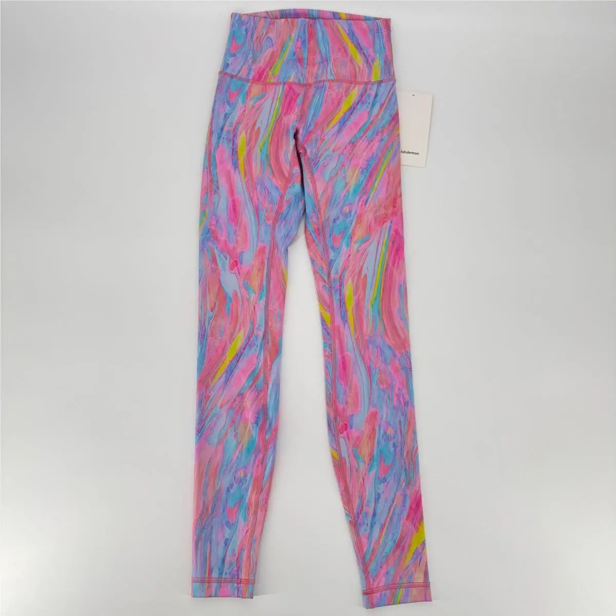 Lululemon Wunder Train HR Tight 28 Paint Glide Multi Pink Blue Leggings 4