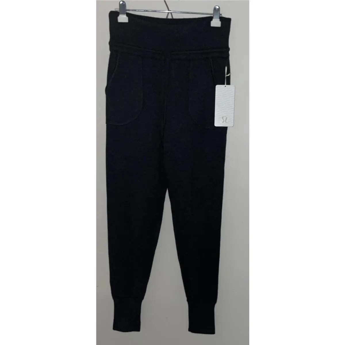 Lululemon Cabin Yogi Sweater Pant SZ 10 Black Rayon Cashmere Boolux Jogger