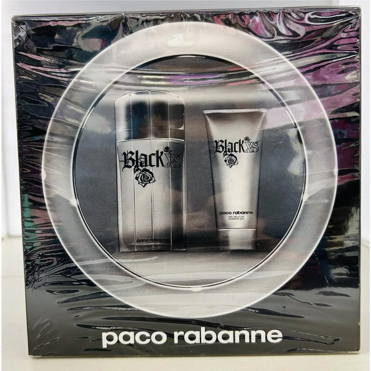 Paco Rabanne Black XS Mens 2 PC Gift Set 3.4 OZ Edt/s + 3.4 OZ Shower Gel