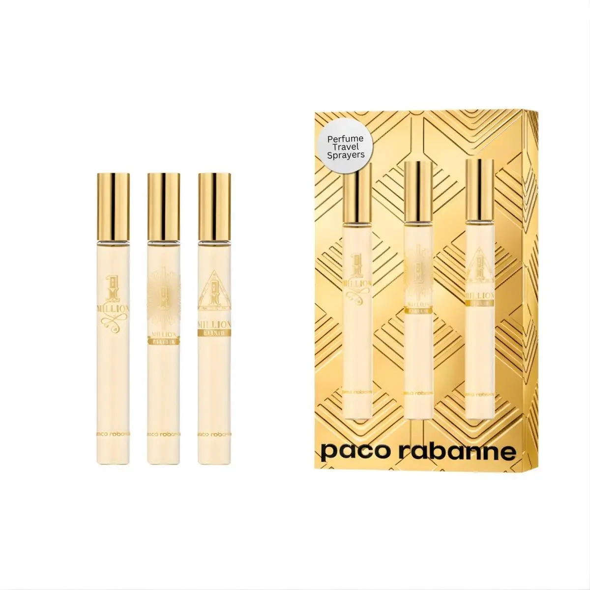 One Million by Paco Rabanne 3PC Mini Set 10ML Edt Parfum Elixir For Men