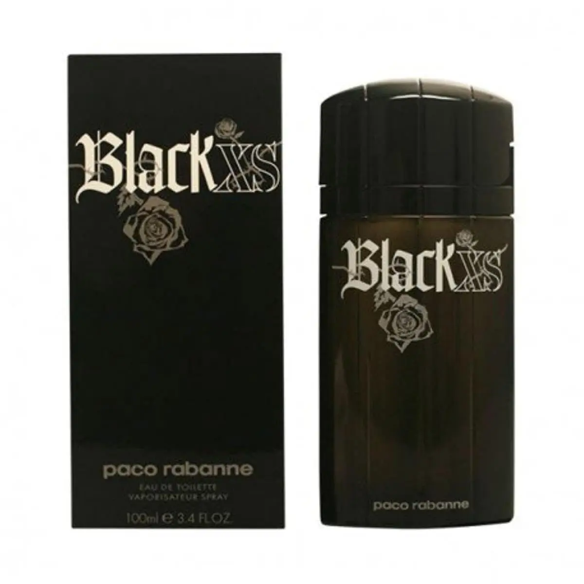 Black XS by Paco Rabanne For Men 3.4 oz Eau de Toilette Spray Tall Bottle