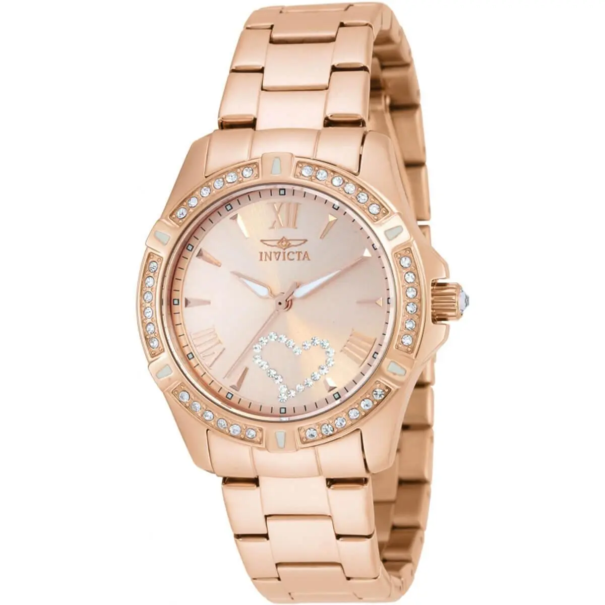 Invicta Women`s Watch Angel Quartz Rose Gold Dial Bracelet 21417