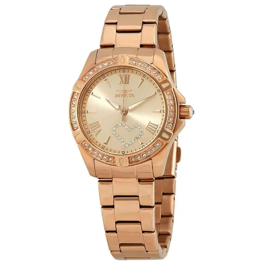 Invicta Angel Crystal Rose Gold Dial Ladies Watch 21417