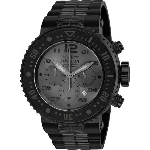 Invicta Mens Pro Diver 52mm Quartz Chronograph Quartz Grey/black Tone 500m Watch